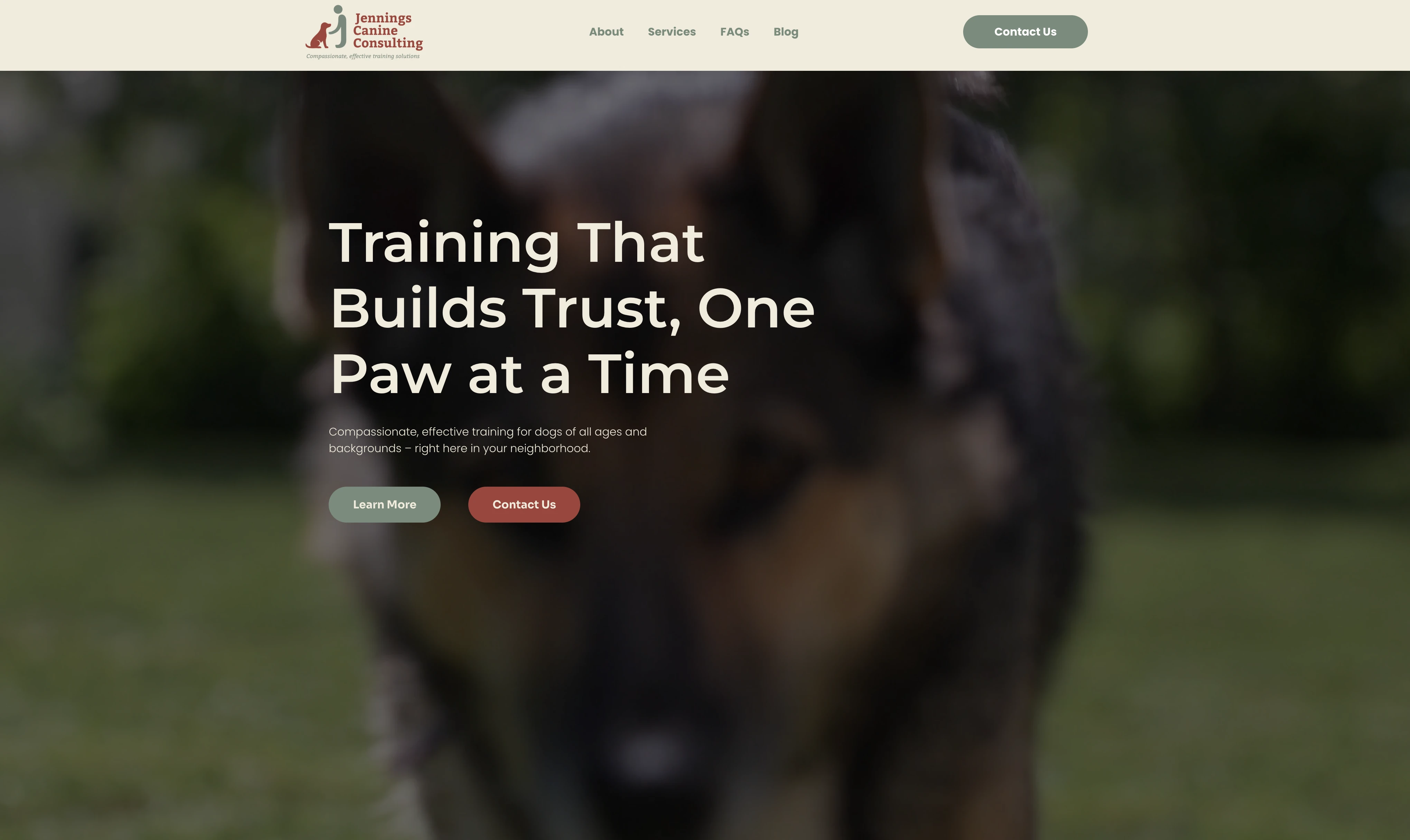 Jennings Canine Consulting website